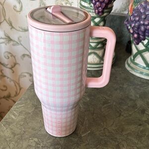 HydroJug Pink and White Checkered Tumbler